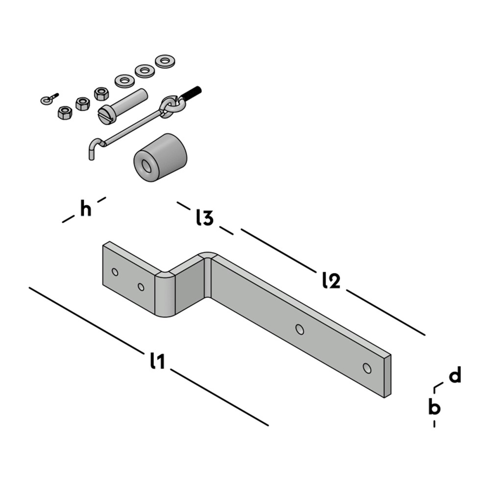 deuropvangbeugel vlak thvz-2 deuropvangbeugel vlak thvz-2