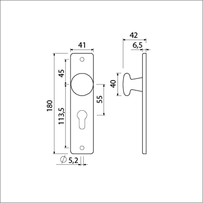 T-180-41 rh pc55-knop 160-40