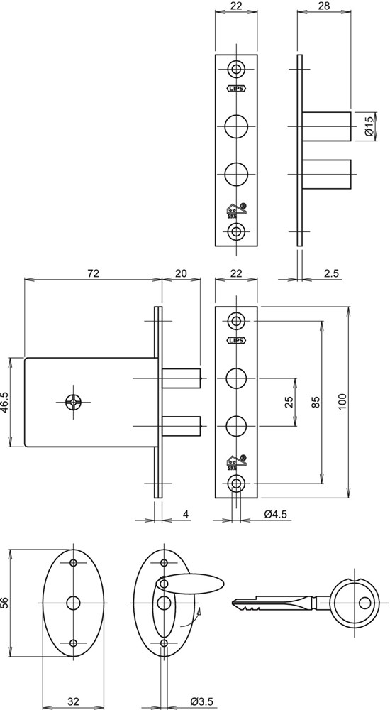 veiligheidsbijzetpenslot insteek ikon-3 veiligheidsbijzetpenslot insteek ikon-3