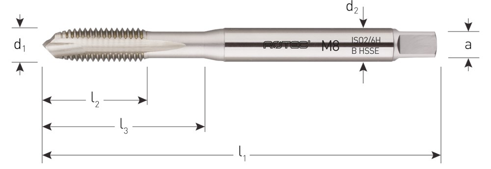 Afbeelding voor HSS-E Machinetap, metrisch, DIN 371, doorlopend 320B