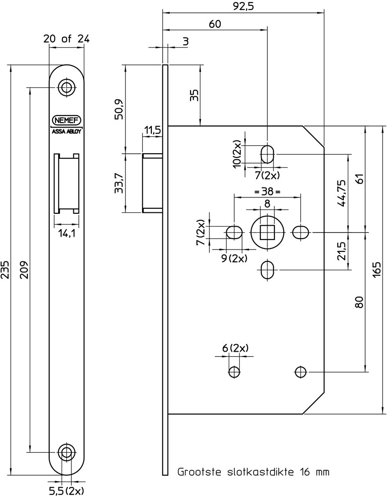 Afbeelding voor 635/2-60 DR.1+3 - Loopslot 635