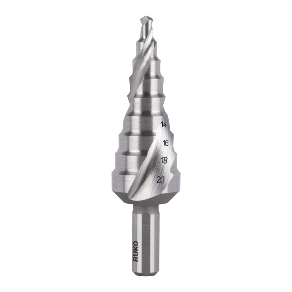 Afbeelding voor Trapboor HSS spiraalvormig gegroefd met kruisgeslepen punt 101