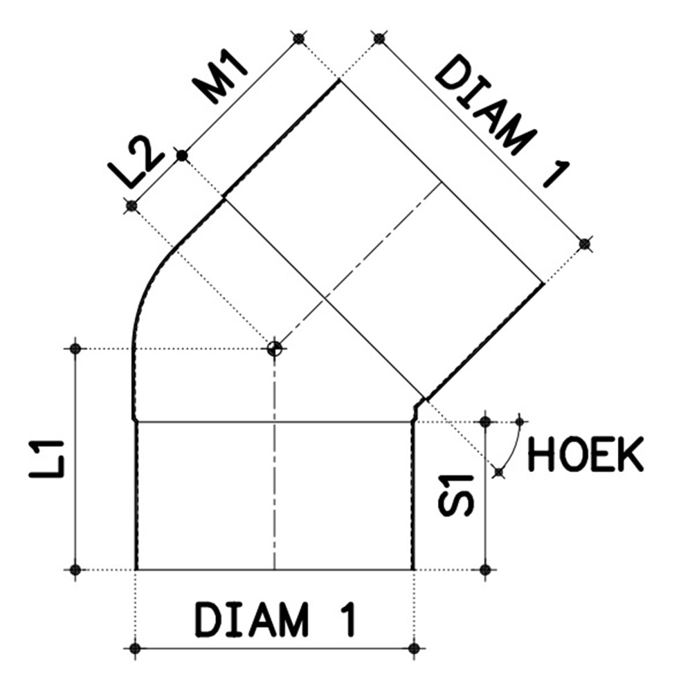 bocht pvc grijs hwa-3 bocht pvc grijs hwa-3