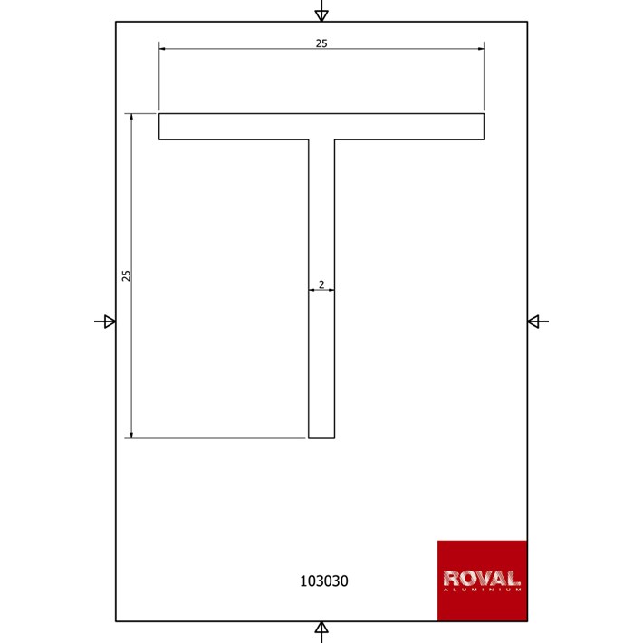Afbeelding Roval Aluminium t-profiel