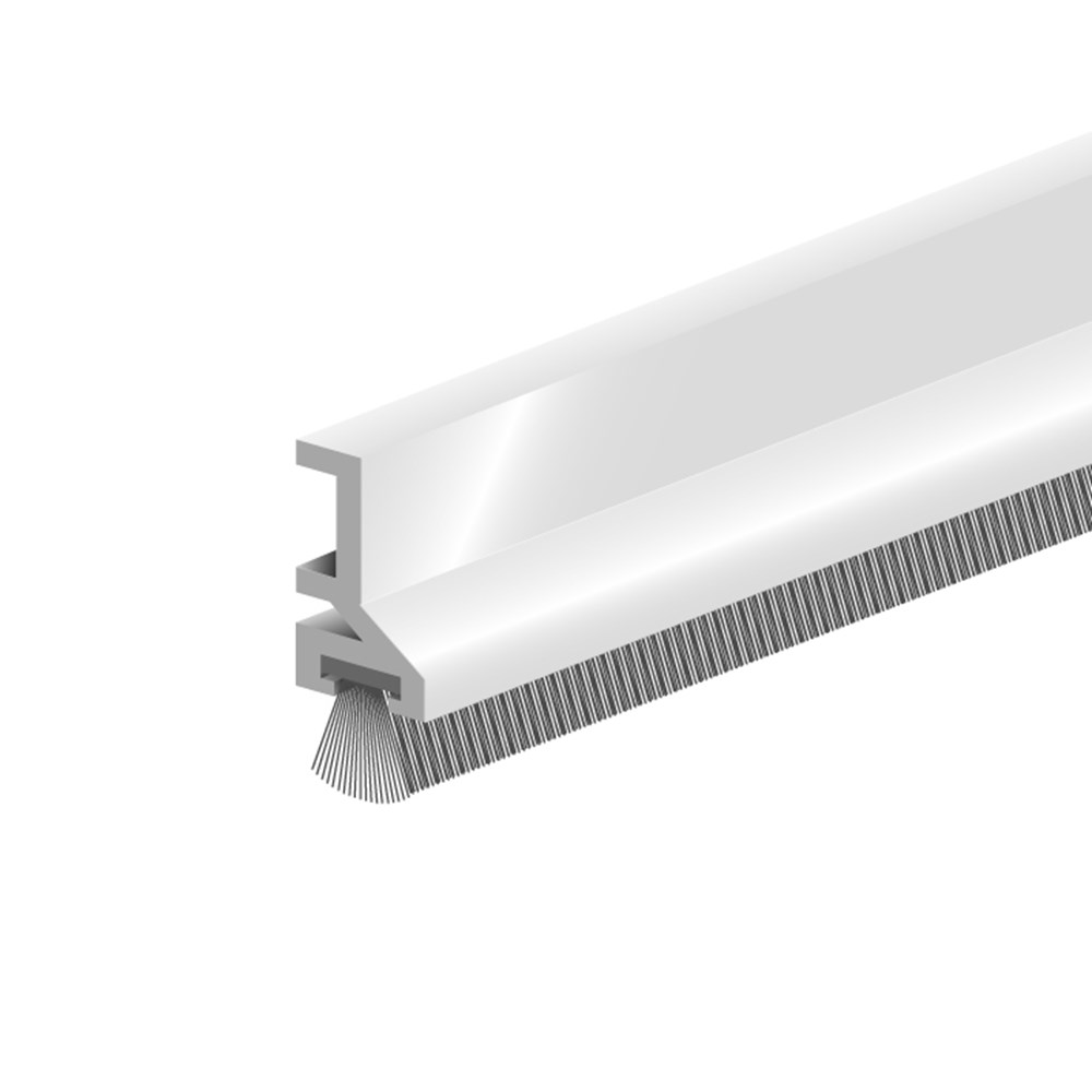 Tochtprofiel opbouw met borstel, aluminium