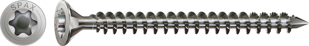 Spaanplaatschroef platverzonken kop torx, rvs A4