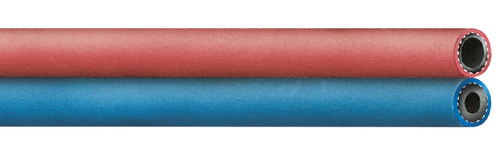 Afbeelding voor Slang twin gas/zuurstof per mtr (ISO 3821 - blauw 6.0x16mm - rood 9.0x16mm)