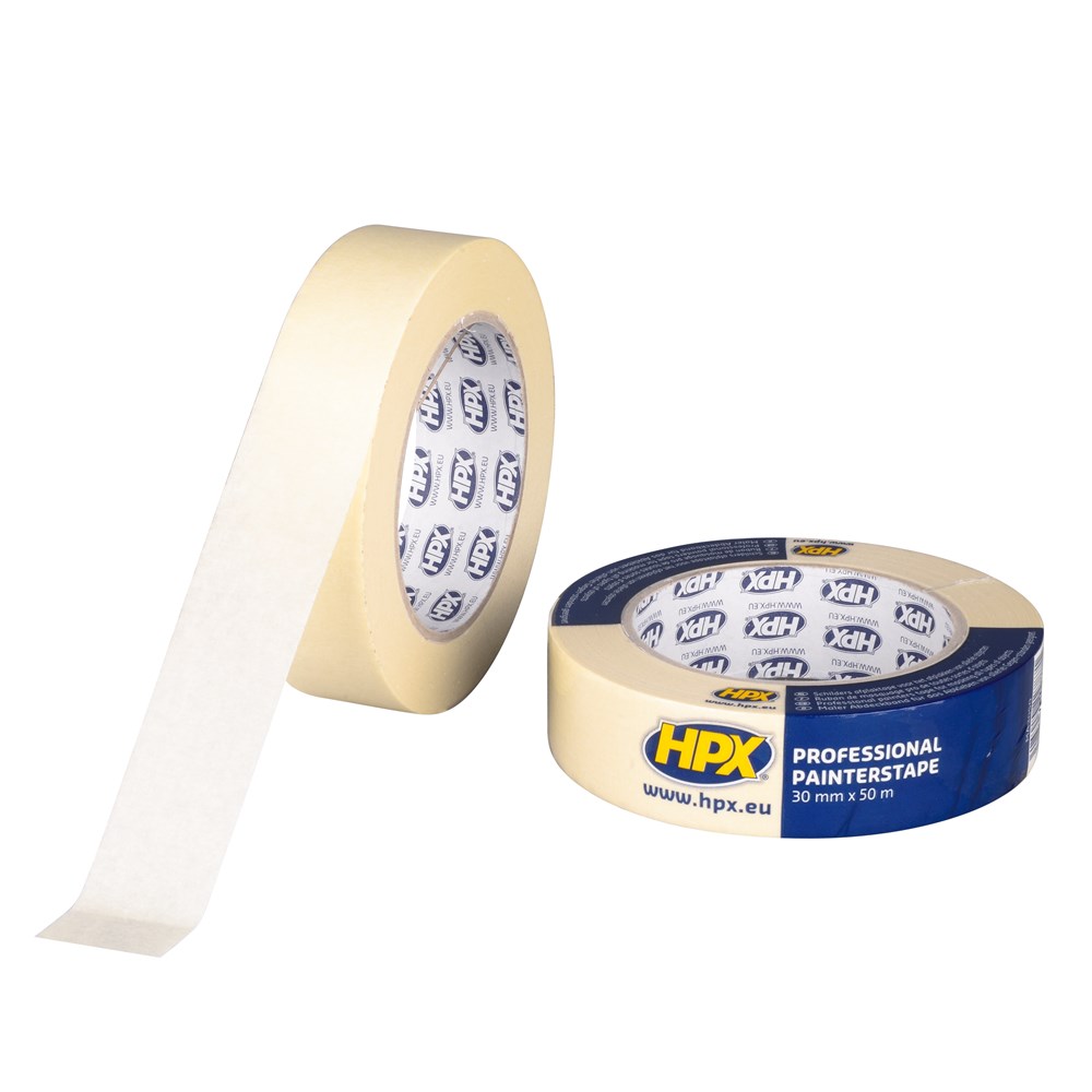 HPX masking tape 60c cremewit 30mm rol 50 meter (1)