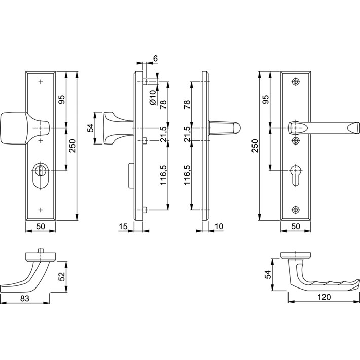 Afbeelding HOPPE veiligheids voordeurgarnituur london 61G/2236ZA/2214/113