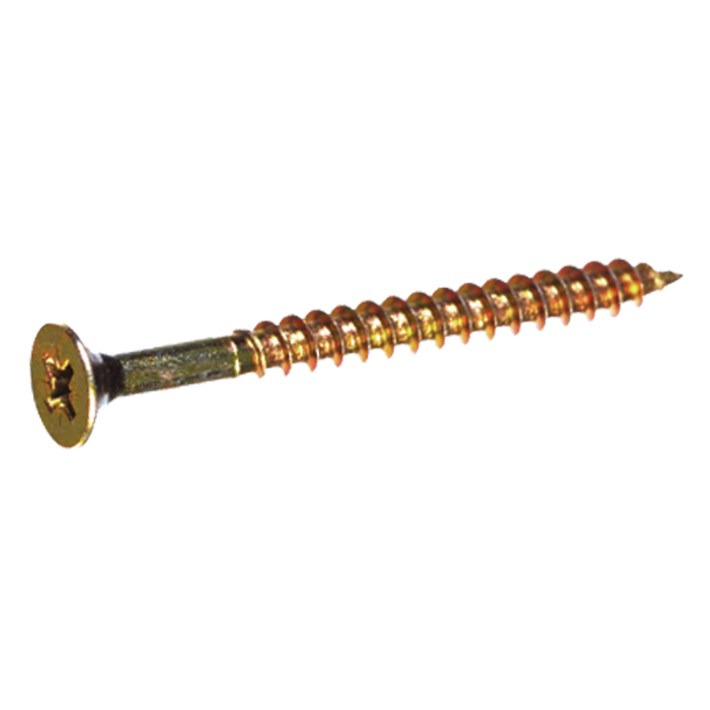 Spaanplaatschroeven platkop Pozidriv geelverzinkt | Chipboard screws countersunk head Pozidriv yellow zincplated | Spanplattenschrauben Senkkopf Pozidriv gelbverzinkt | Vis à bois tête fraisée Pozidriv zingué jaune