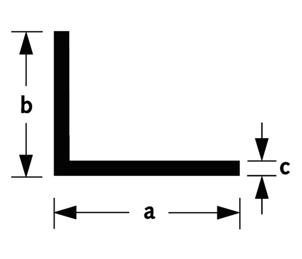 Afbeelding voor: Hoekprofiel ongelijkzijdig, aluminium