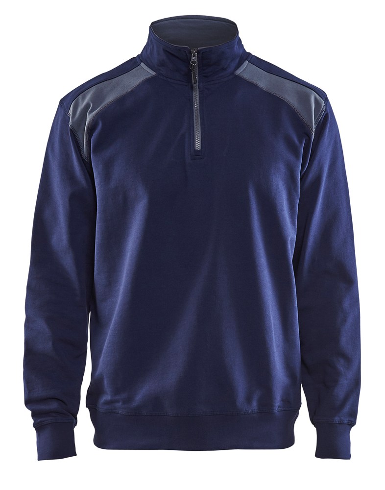 Afbeelding voor Sweatshirt bi-colour met halve rits 3353