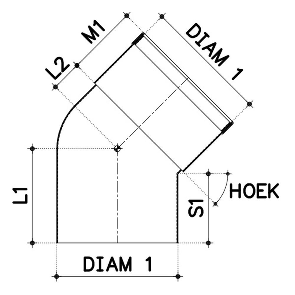 bocht pvc grijs rwa-3 bocht pvc grijs rwa-3