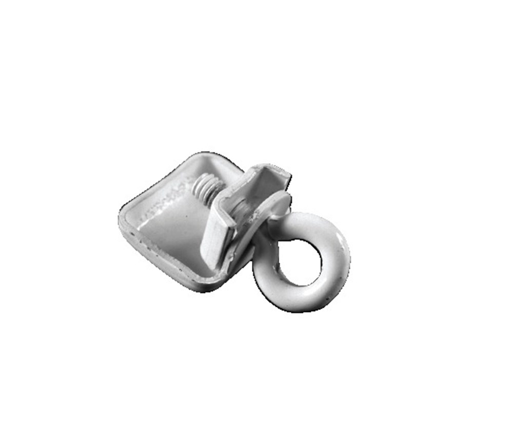 wit, kunststof gelakt, lang oog, met kunststof kap, Tripo vakrail, KS-rail, DS-rail, U-rail de luxe aluminium, U-rail de luxe ijzer, 10 zakken g11979.jpg
