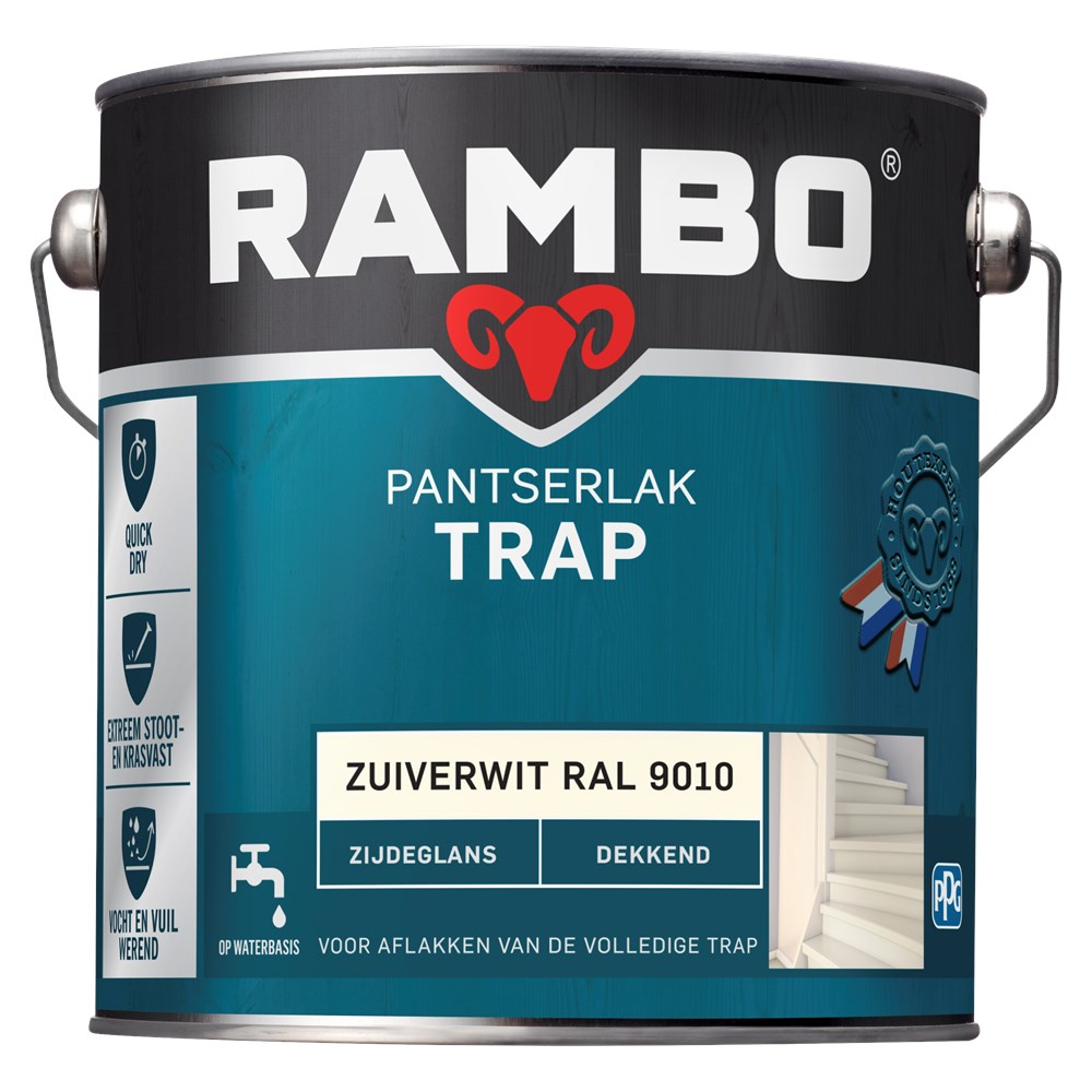 Rambo trap lak dekkend zijdeglans RAL9010 (1)