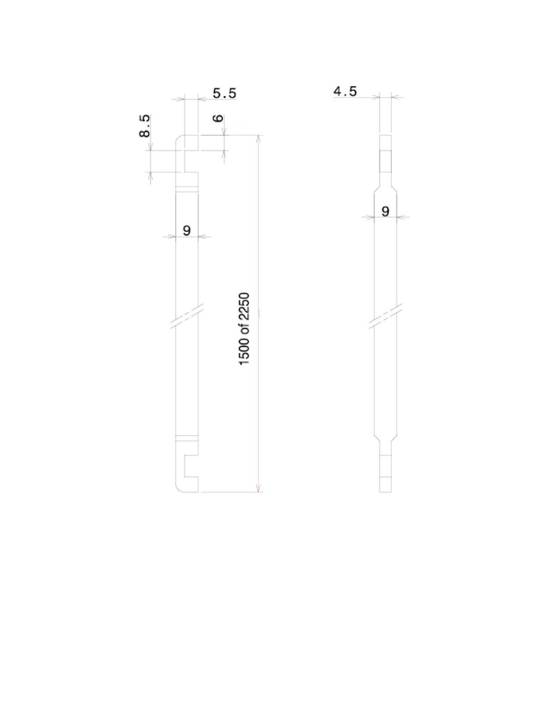 Afbeelding voor Staven vierkant 9 mm 1E -150/225 cm