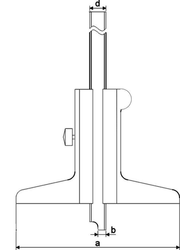 Praz. Tiefen-Messschieber DIN862 500x150 mm,INOX matt. 1/50mm Praz. Tiefen-Messschieber DIN862 500x150 mm,INOX matt. 1/50mm