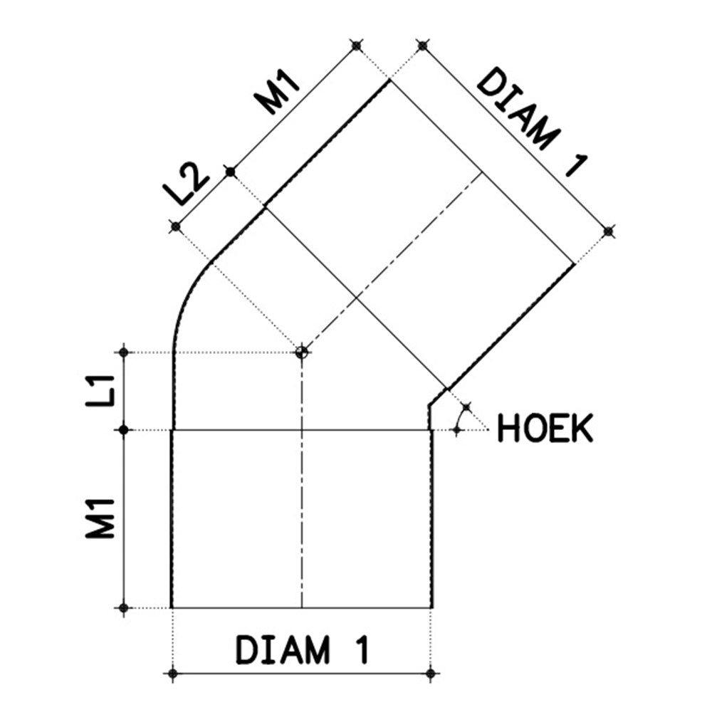 bocht pvc grijs rwa-3 bocht pvc grijs rwa-3