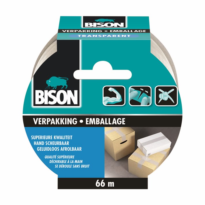 6311843 BS Verpakkingstape Transparant 50MM x 66 m NL/FR