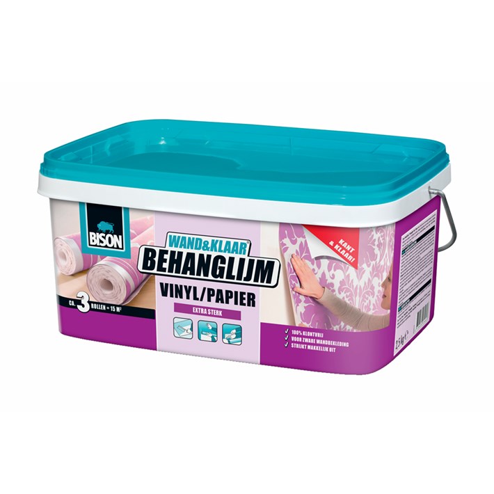 6302989 BS Wand&Klaar® Behanglijm Vinyl/Papier bucket 2,5 kg NL