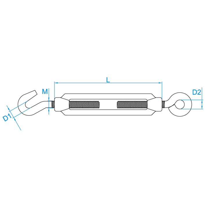 Spanwartels tekening | Turnbuckles drawing | Spannschlösser Zeichnung | Tendeurs de cage plan