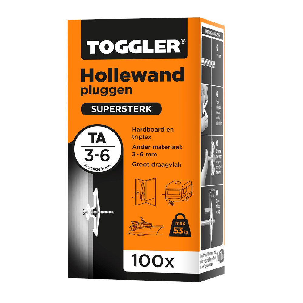 Toggler hollewandplug TA 3-6mm (100st) Polvo bv