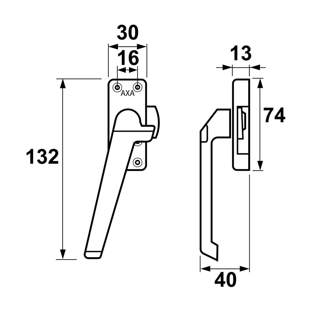 raamsluiting aluminium wit axa-6 raamsluiting aluminium wit axa-6