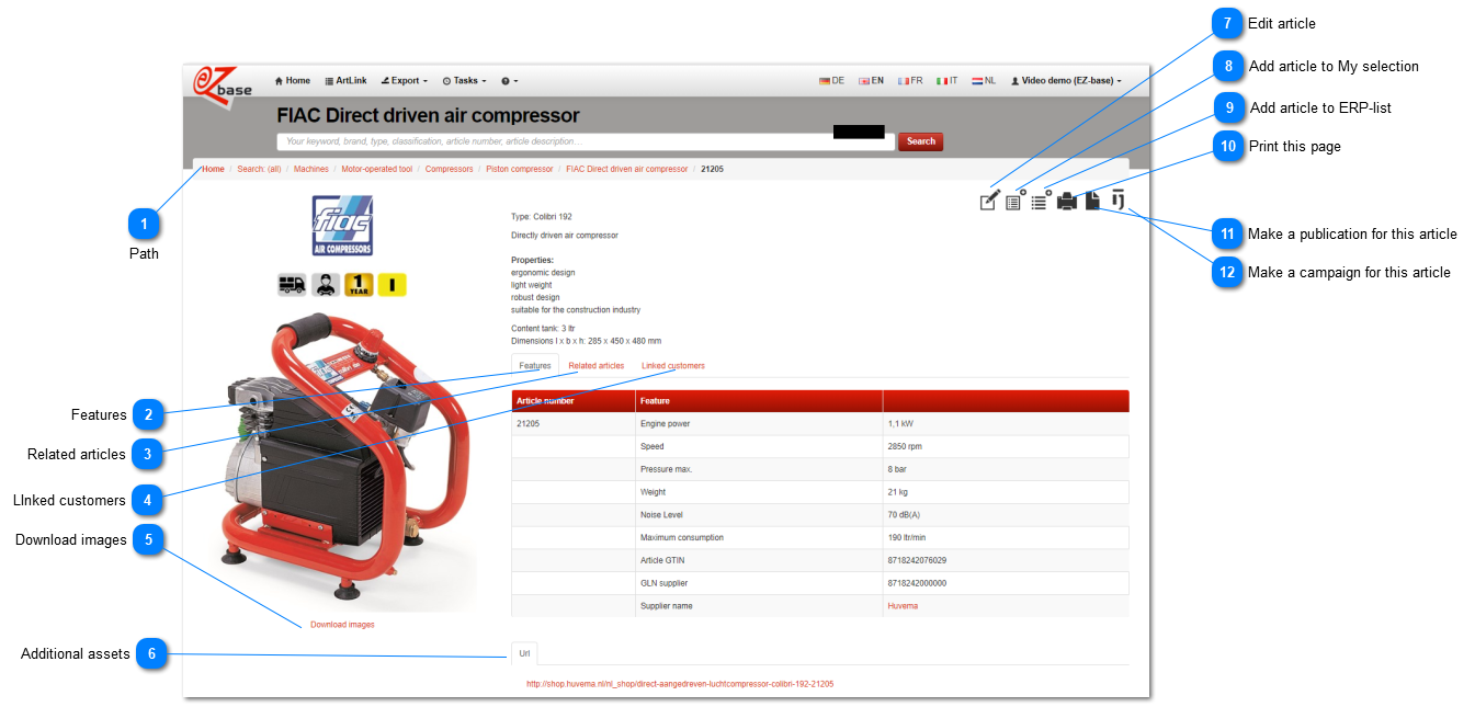 Article detail page