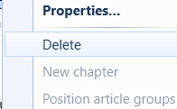 5. Right mouse button options
