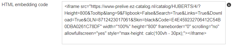 13. HTML embedding code
