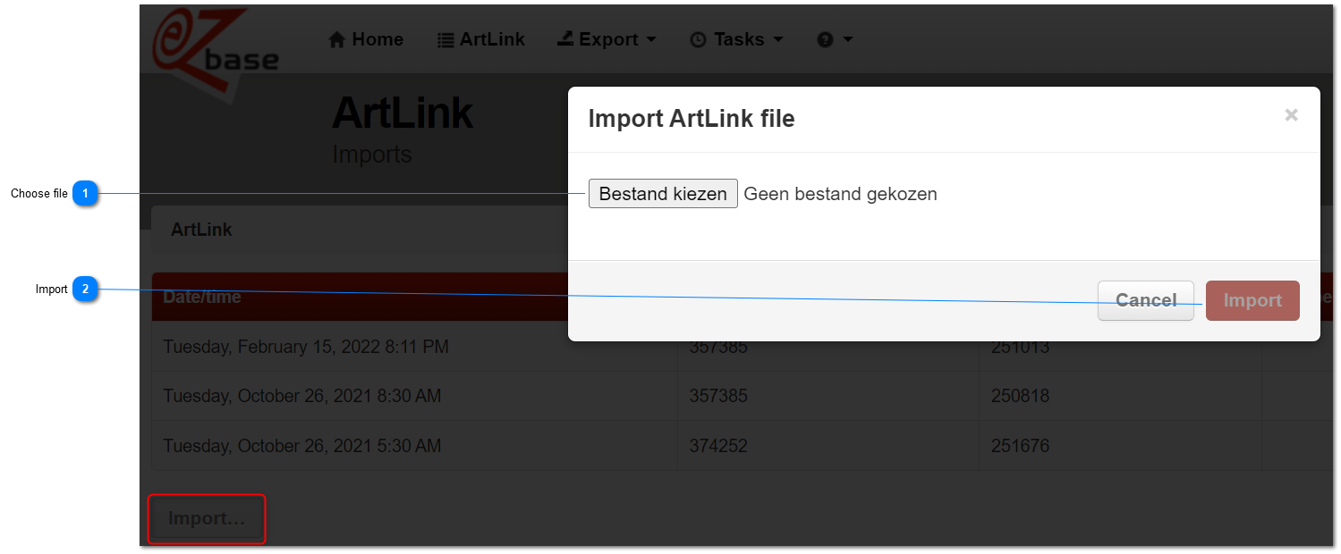 Manual import