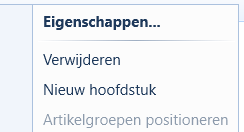 5. Mogelijkheden onder rechter muisknop