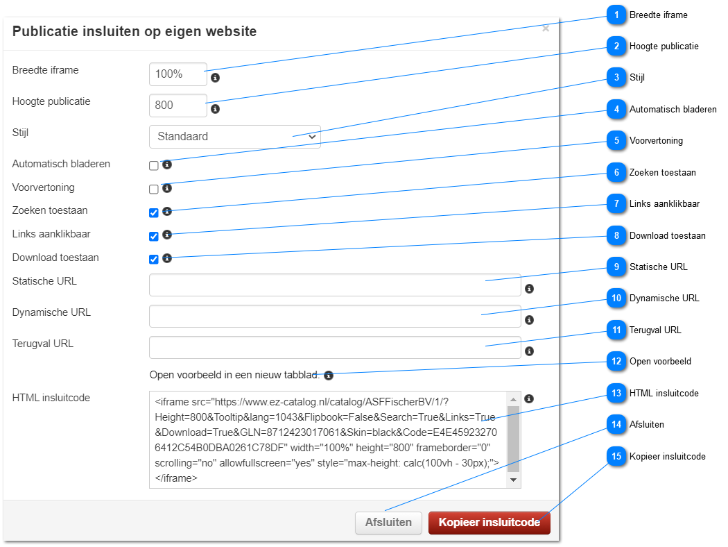 Publicatie insluiten op eigen website