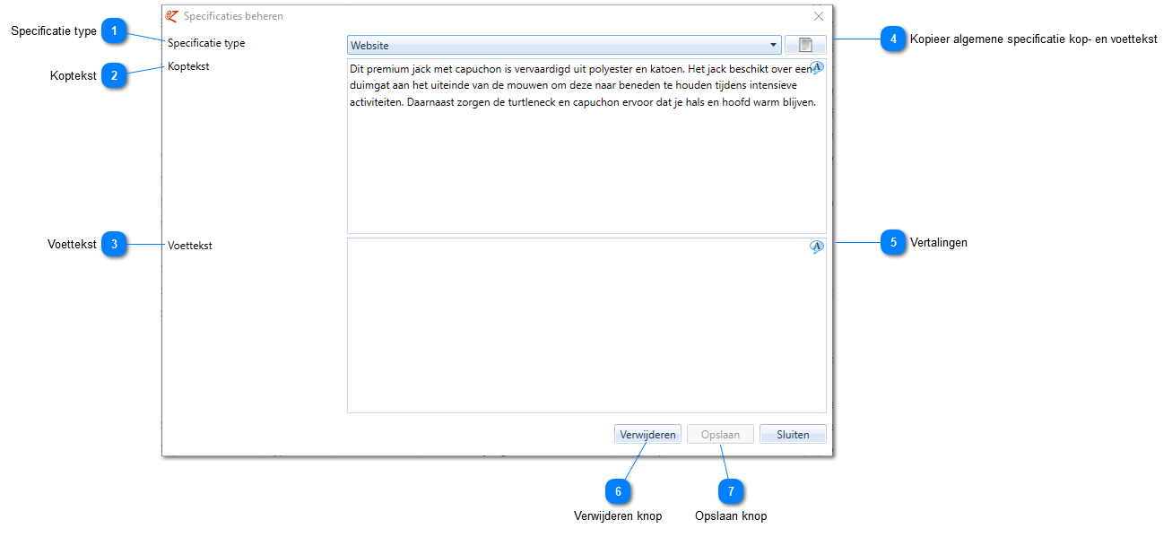 Specificaties beheren